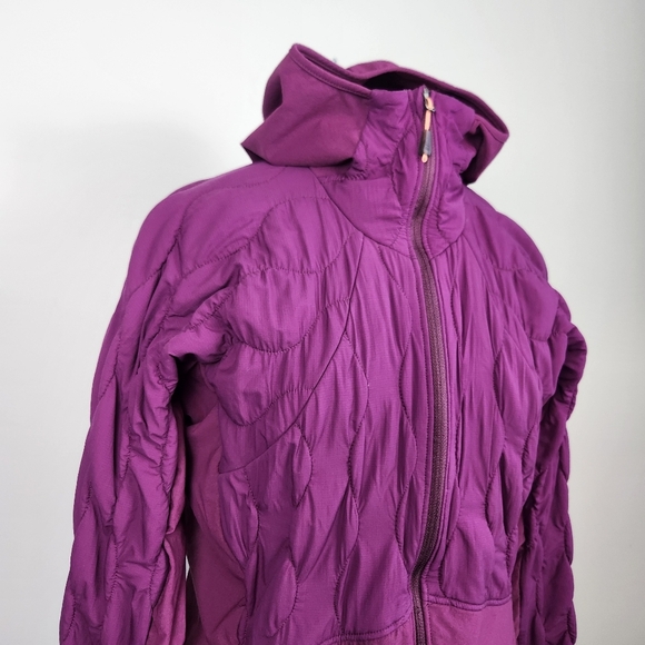 MEC Obsession Hoodie Soft Shell Fushcia Quilted Jacket Size XL Winter Running - Picture 3 of 14